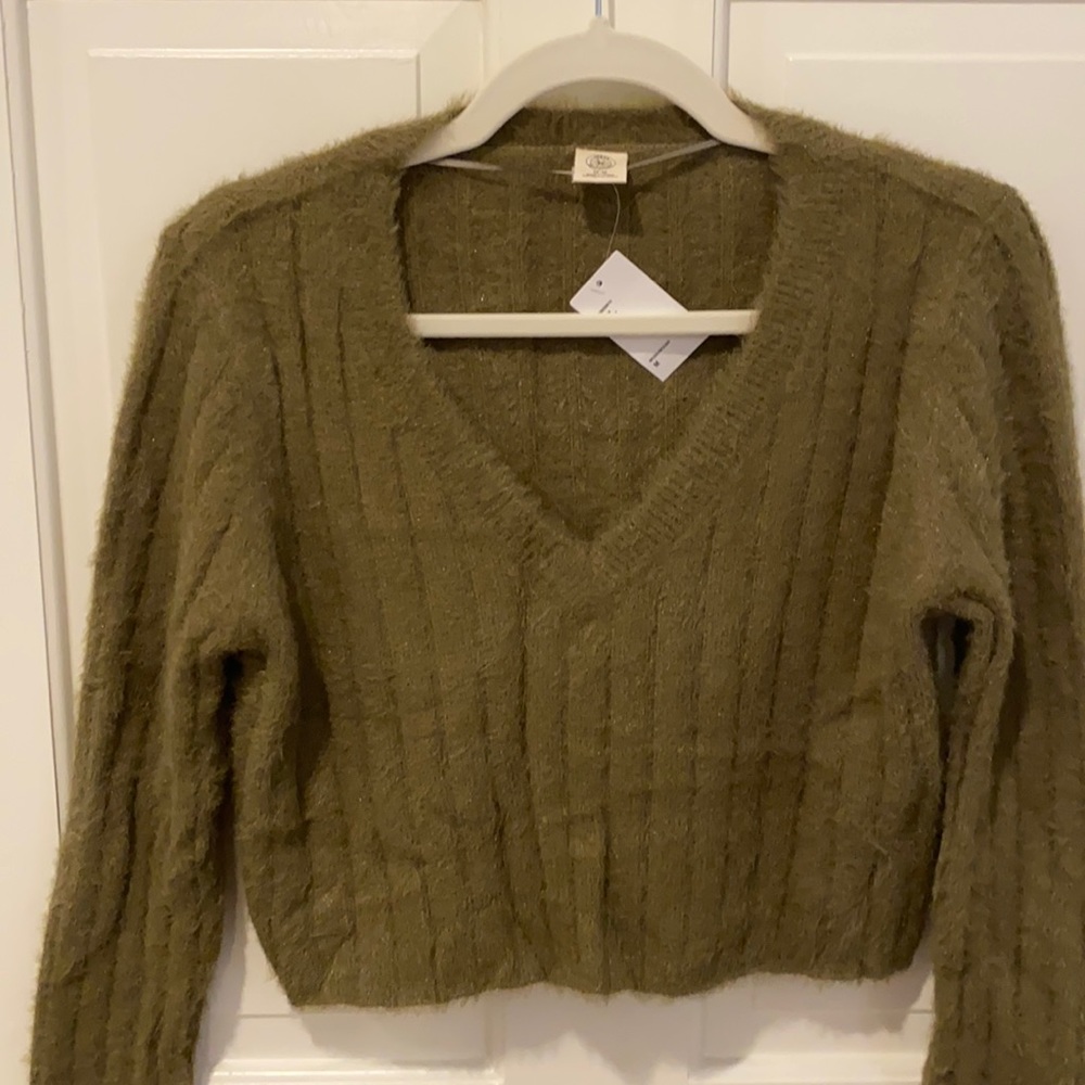 Green Urban Outfitters Ribbed Sweater